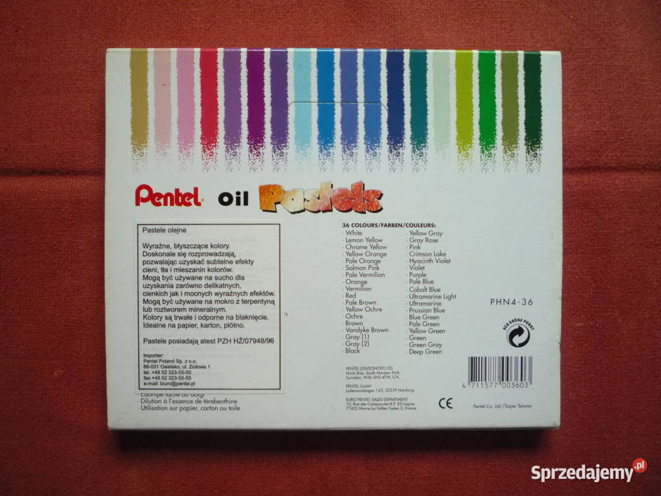 Nowe Pentel Pastele olejne 36 kolorów Szczecin