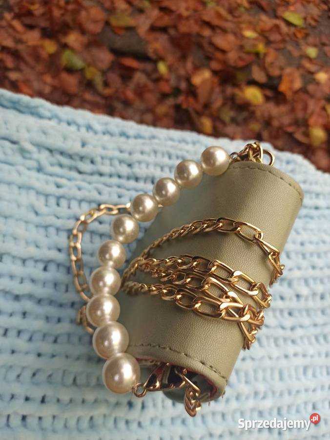 Oliwkowa zielona torebka półokrągła z Torby i torebki Warszawa