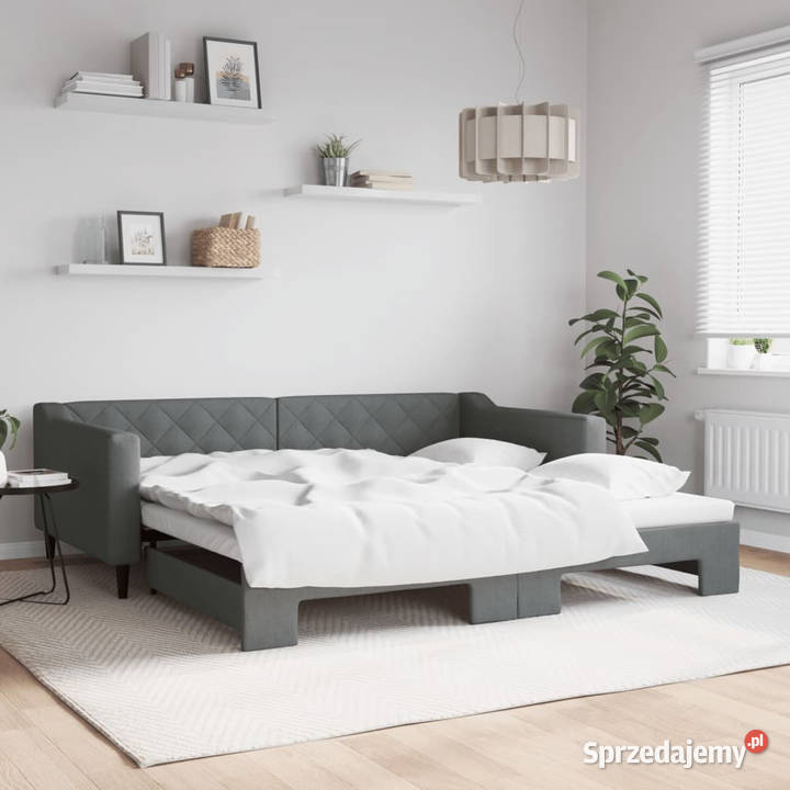 Sofa rozsuwana ciemnoszara tkanina 100x200 Warszawa