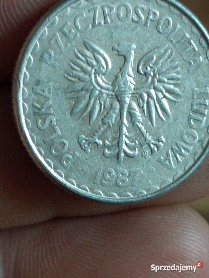Sprzedam monete 1 zl 1987 r splaszczona data Chełm sprzedam