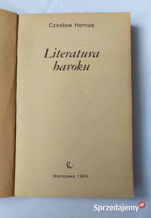 LITERATURA BAROKU Czesław Hernas Hajnówka sprzedam