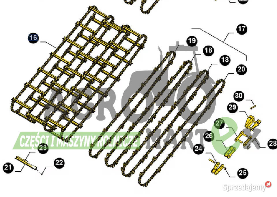 48103500 84527471 ZESTAW ŁAŃCUCHÓW CR 4 CNH nieuszkodzony Wichrów