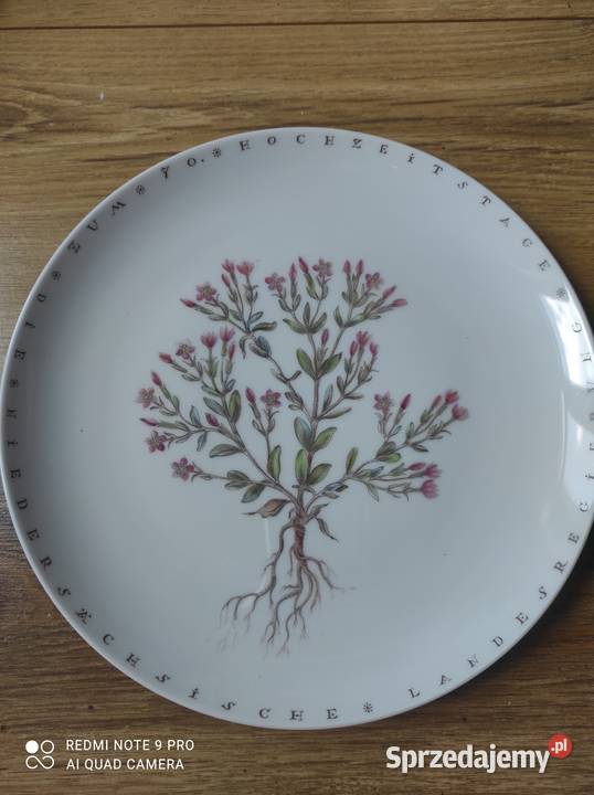 Cztery różne talerze sygnowana porcelana Dekoracje i ozdoby Legnica