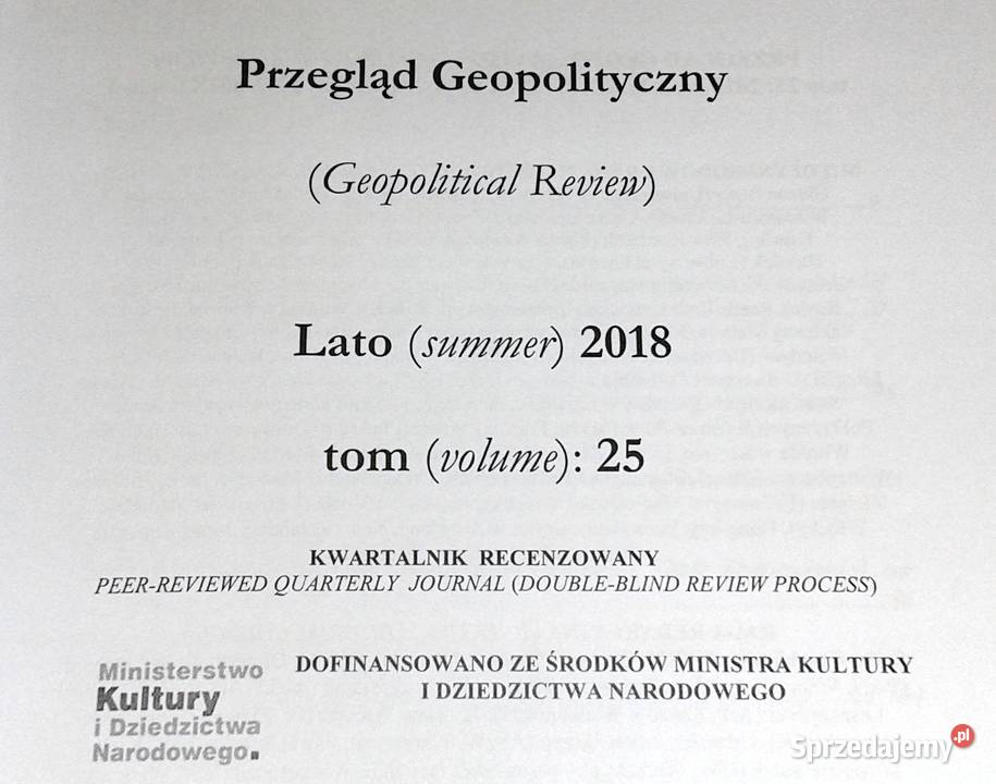 Przegląd Geopolityczny Tom 25 Lato 2018 lubelskie Chełm