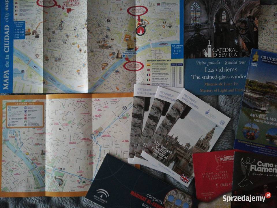 Foldery mapki przewodniki Sevilla Gibraltar wielkopolskie Wronki