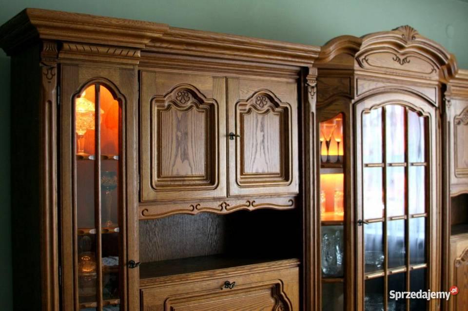 Meblościanka dębowaSegment dębowy 222cm Komplety mebli wielkopolskie Piła