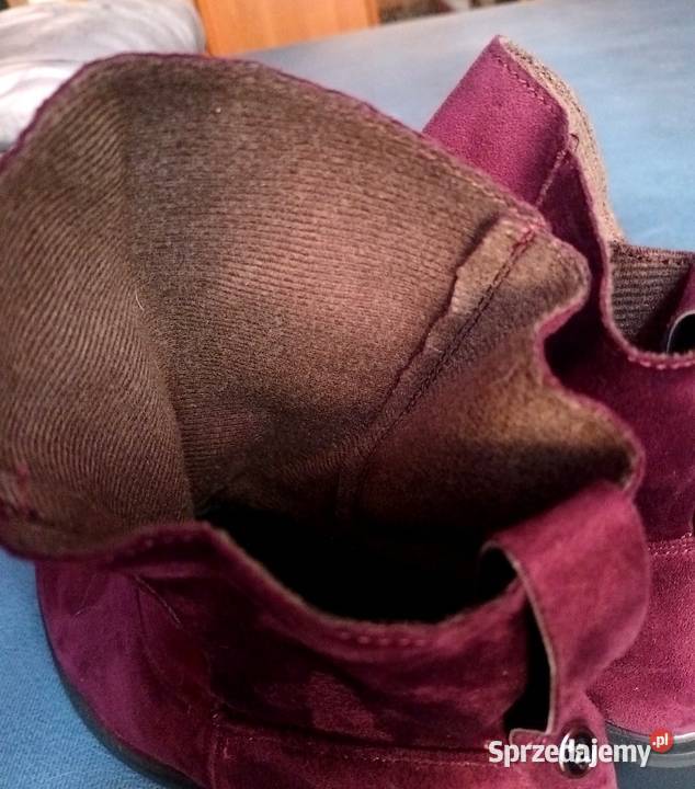 Zamszowe botki damskie na płaskim obcasie Opole