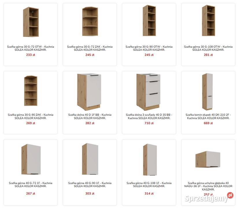 Meble kuchenne SOLEO szafki kuchenne do montażu Katowice