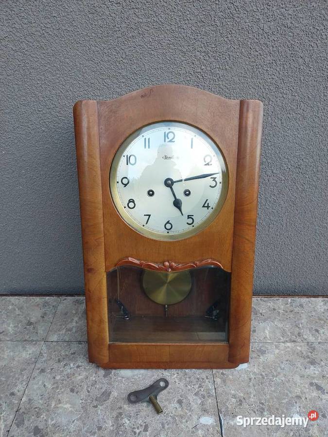Stary zegar ścienny FHS Hermle mały sprawny film Zegary Tczew