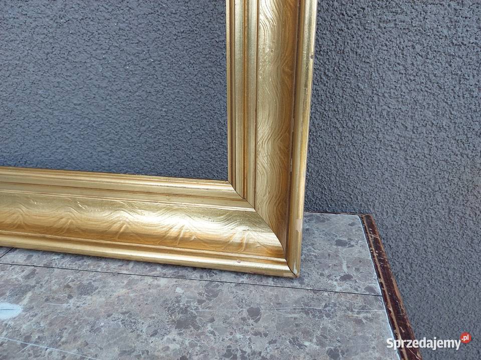 Rama starego obrazu lustra drewniana złota Tczew