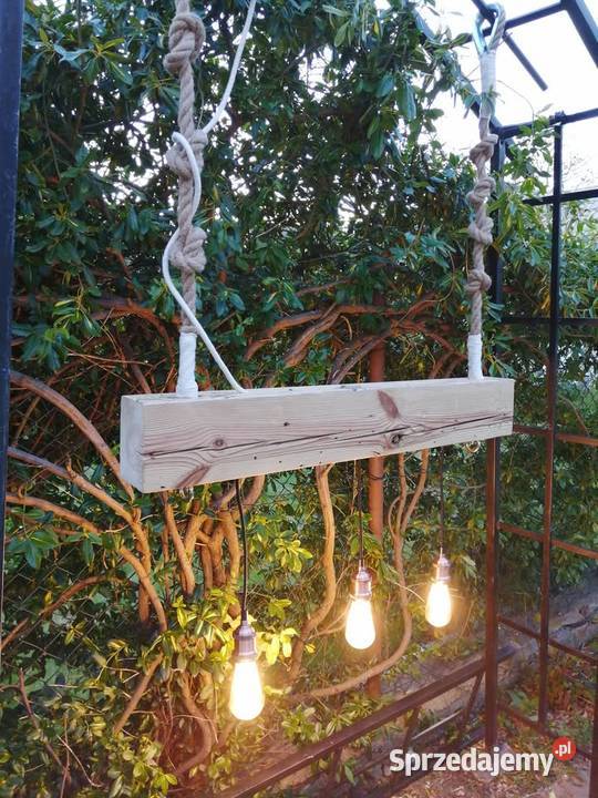 Lampa wisząca na linach regulowanych Styl Wejherowo