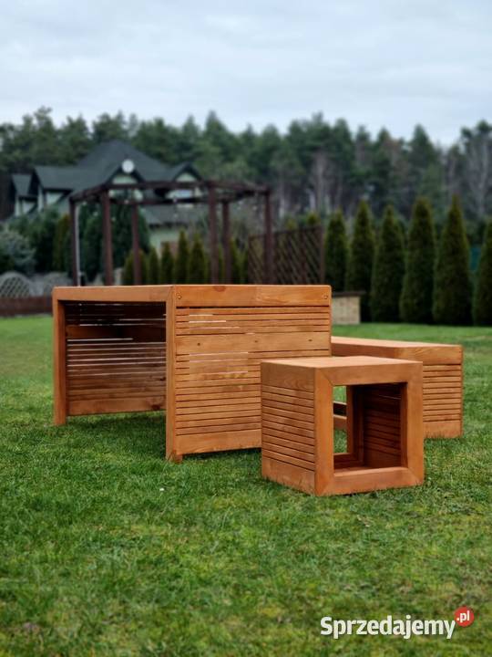 Meble ogrodowe drewniane tarasowe nieskładane Kalety