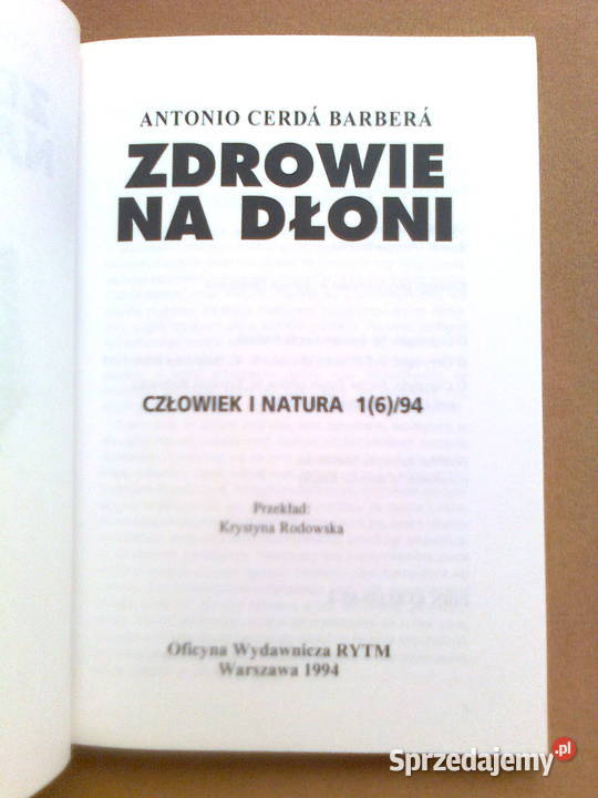 Antonio Cerda Barbera Zdrowie na dłoni Warszawa