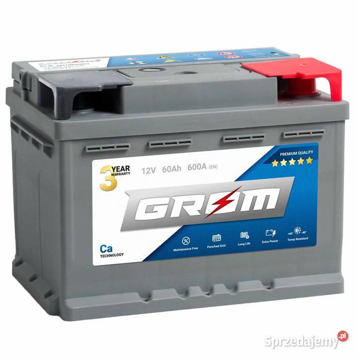 Akumulator GROM Premium 60Ah 600A EN DTR DOWÓZ Układ elektryczny Gdańsk