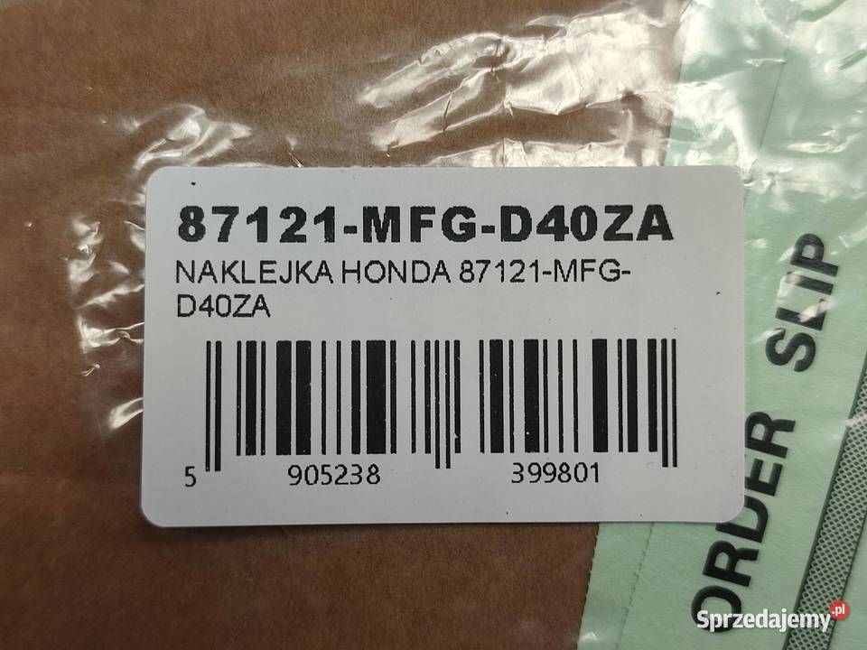 NAKLEJKA HONDA BAK PR STR HONDA CB600F HORNET sprzedam
