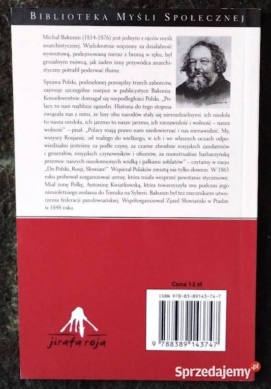 Do Polski Rosji Słowian Michał Bakunin Rok wydania 2007 łódzkie Bełchatów