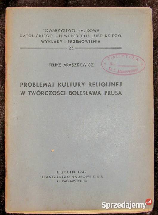 Problemat kultury religijnej w twórczości BPrusa Bychawka Trzecia