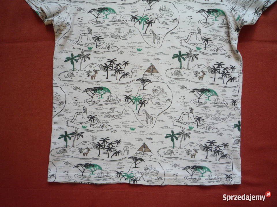 Little Kids 128 Biała koszulka Palmy Żyrafy chłopiec Szczecin