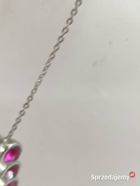 Naszyjnik trzy różowe szlifowane szkiełka Zamość