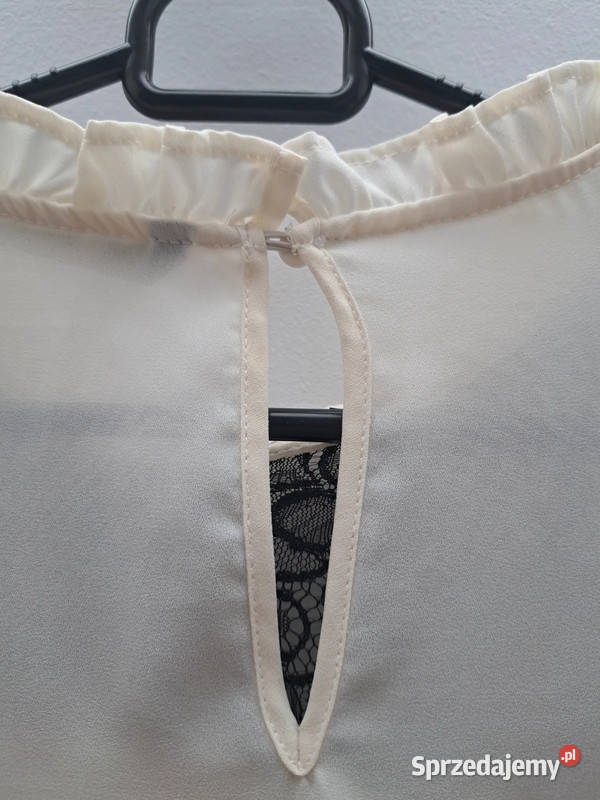 Elegancka bluzka Zara z koronką i falbanką pomorskie