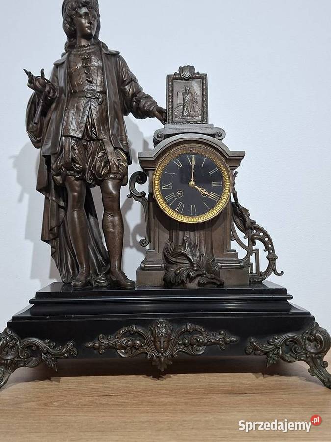 Kominkowy zegar marmurowy francuski Rzeszów