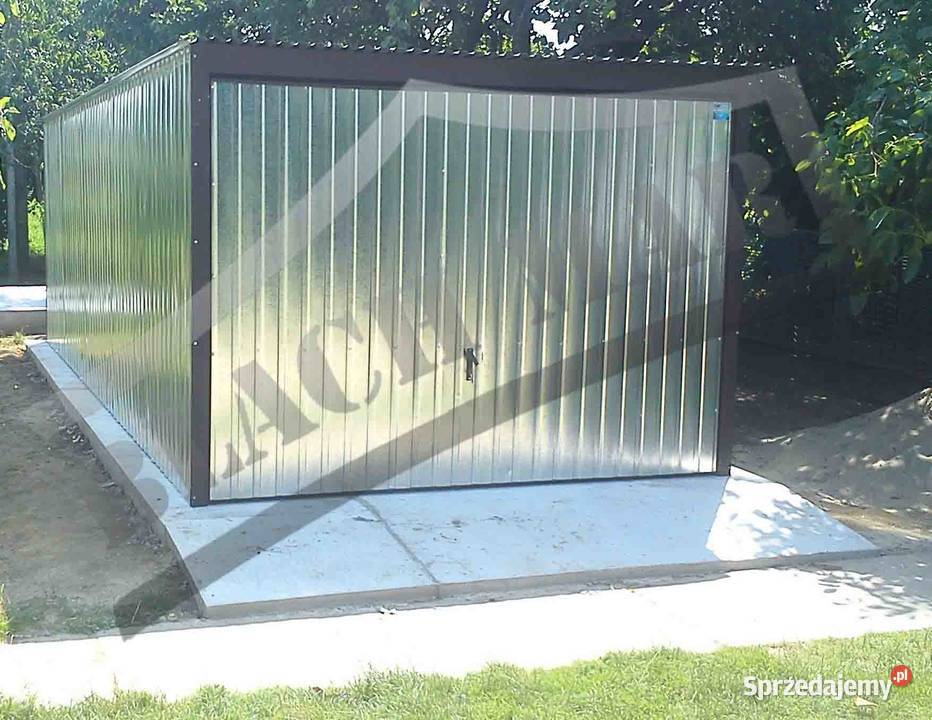 Garaż blaszany 3x5 ocynk z uchylną bramą do góry wielkopolskie Kalisz