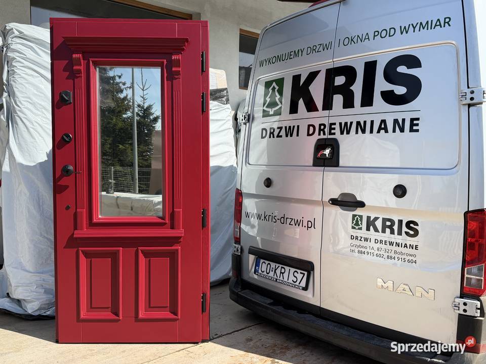 Drzwi zewnętrzne drewniane Anerykańskie klamka Gorzów Wielkopolski sprzedam