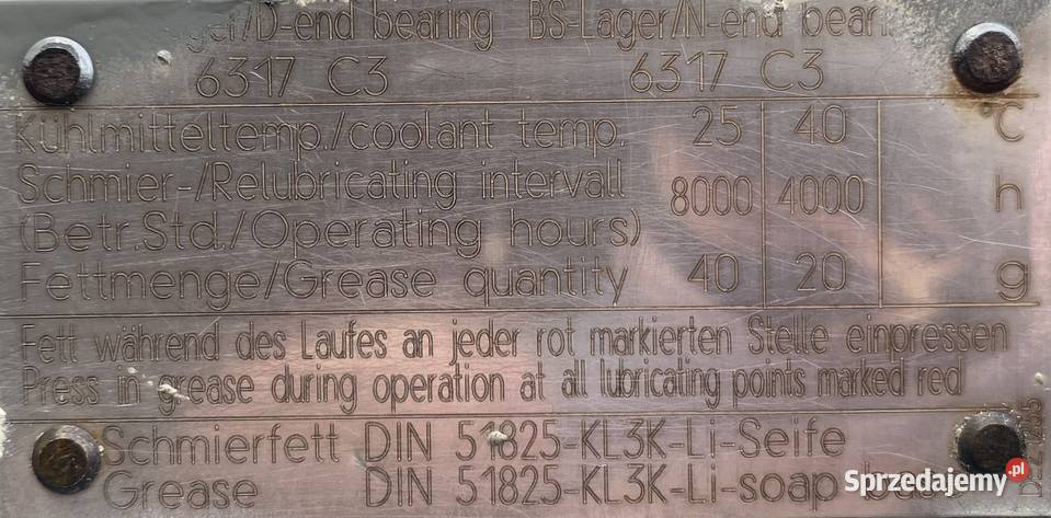 silnik elektryczny 45kW 982obr 3fazowy SIEMENS