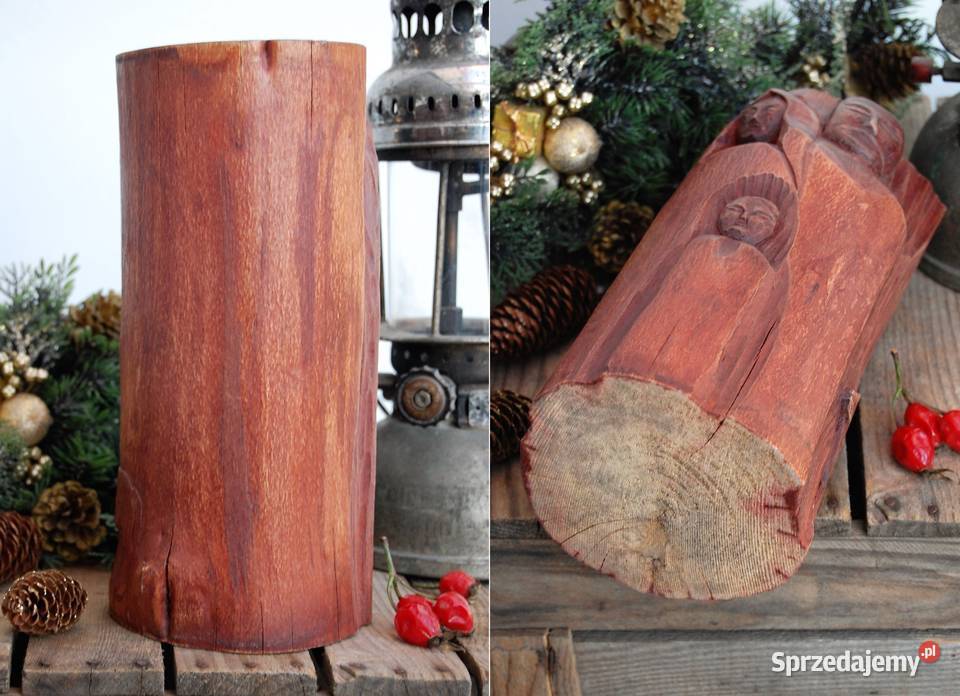 Święta Rodzina rzeźba drewno rękodzieło lata 90 Lublin