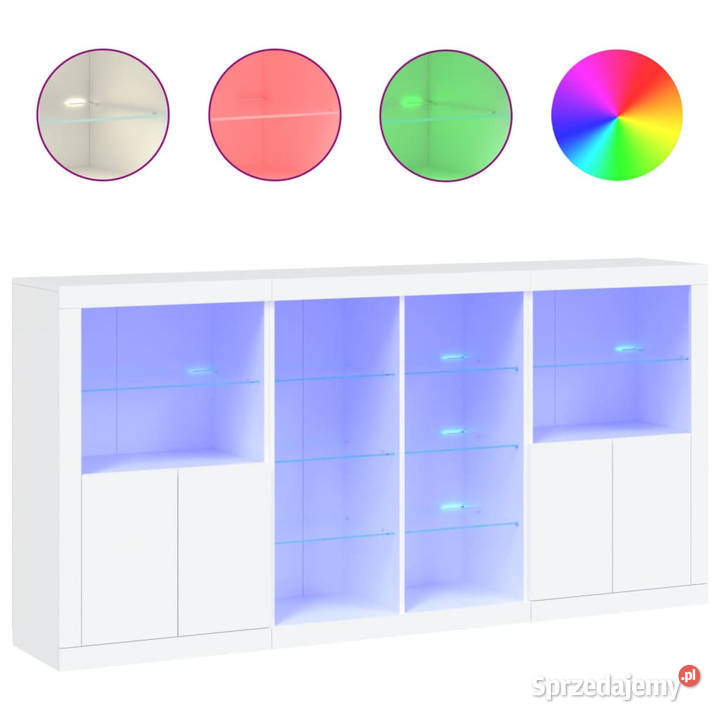 Szafka z oświetleniem LED biała 202x37x100 Pozostałe