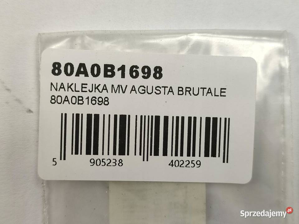 NAKLEJKA PR BOCZEK MV AGUSTA BRUTALE 1078RR 2008 osobowe sprzedam
