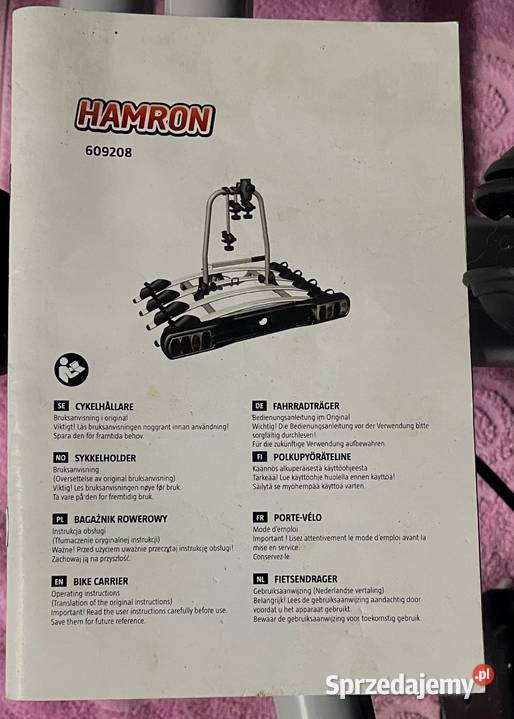 Bagażnik rowerowy 4 rowery na hak dolnośląskie Bogatynia sprzedam