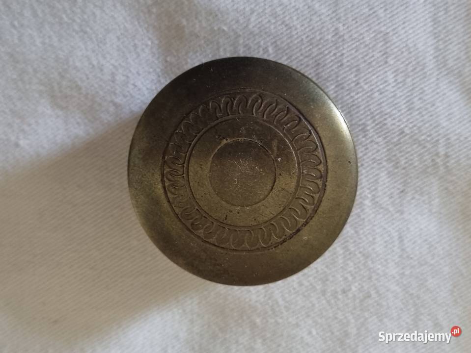 Mosiężne maleńkie pudełko na krem wazelinę Warszawa sprzedam