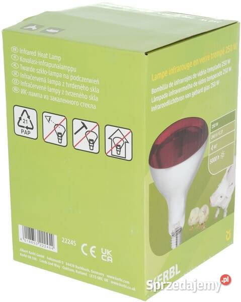 Promiennik podczerwieni 250W czerwony 22245KER Kamionna