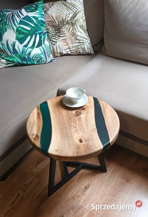 Stolik kawowy żywica epoksydowa orzech włoski 48cm opolskie Opole