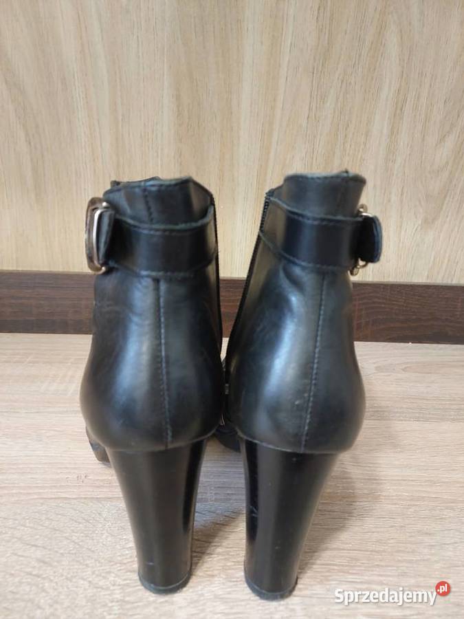 Eleganckie czarne botki damskie rozmiar 37 inna Milanówek sprzedam