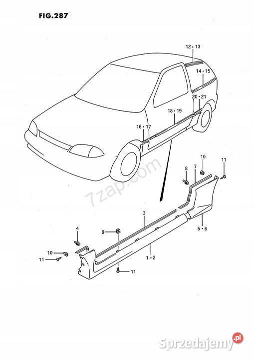LISTWA BŁOTNIKA LEWY PRZÓD SUZUKI SWIFT SF4132