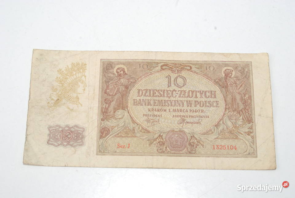 Stary banknot 10 złotych 1940 antyk rzadki Cieszyn
