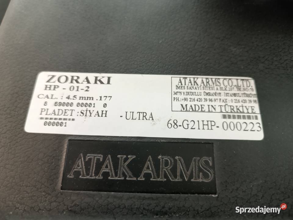 Pistolet wiatrówka Zoraki HP012 Ultra 45 mm PCA Włocławek sprzedam