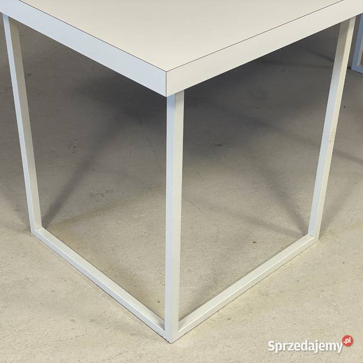 Biurko nowoczesne białe 18080 metalowa podstawa