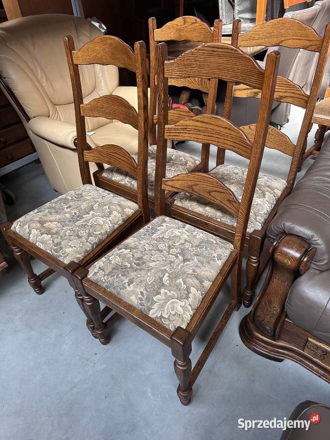 Dębowe krzesła siedziska materiał