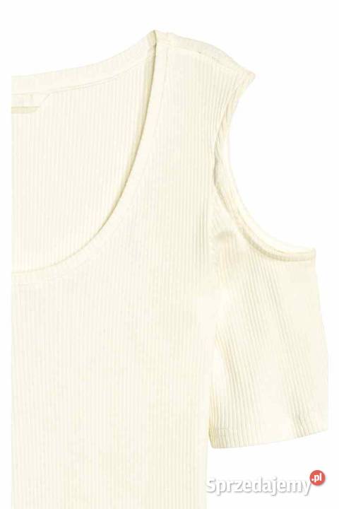 biały top HM xs 34 cold shoulder odkryte ramiona Toruń