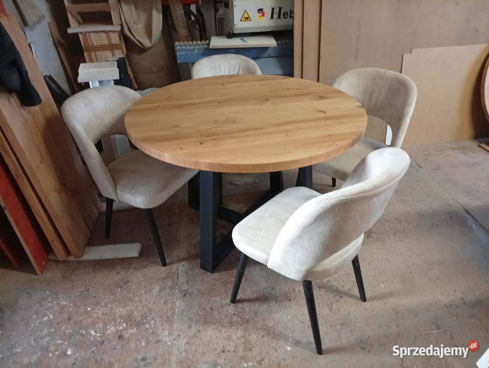 Stół drewniany okrągły rozkładany Stół okrągły 120cm pomorskie Luzino