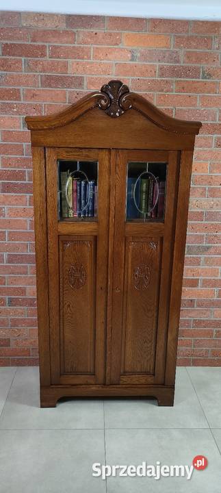 Piękna biblioteka witryna dębowa Łagów