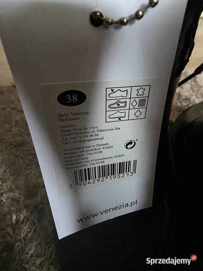 Buty damskie skórzane czarne Venezia rozmiar 38