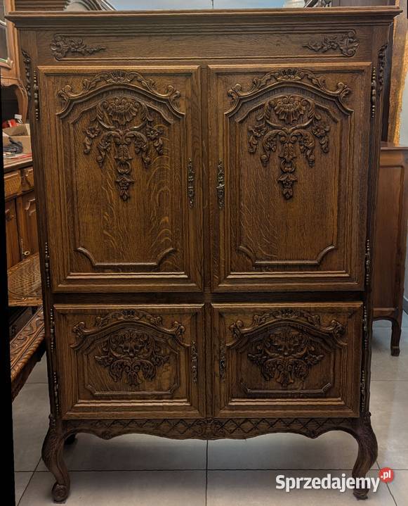 Piękna dębowa komodaszafka ludwikowska sklep