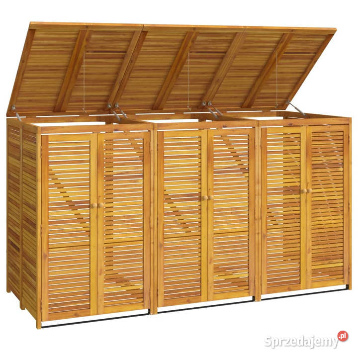 Osłona na 3 kosze na śmieci 210x89x117 drewno Warszawa