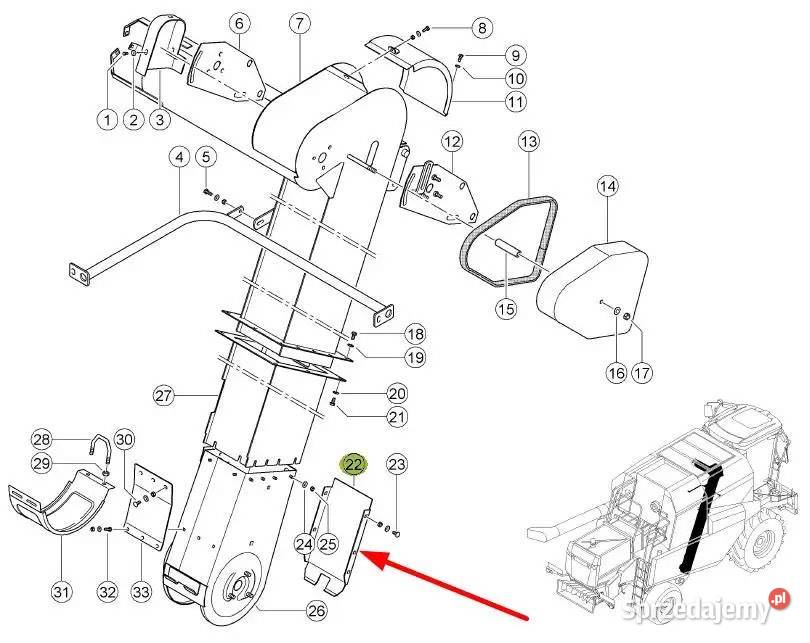 Osłona metalowa elewatora Claas Dominator 108