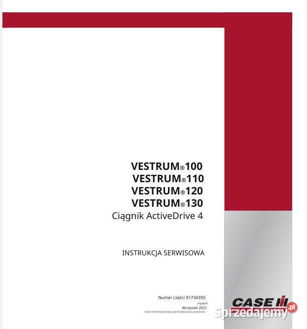 Case Vestrum 100 110 120 130 instrukcja naprawy Poradniki, albumy i reportaże Kielce sprzedam