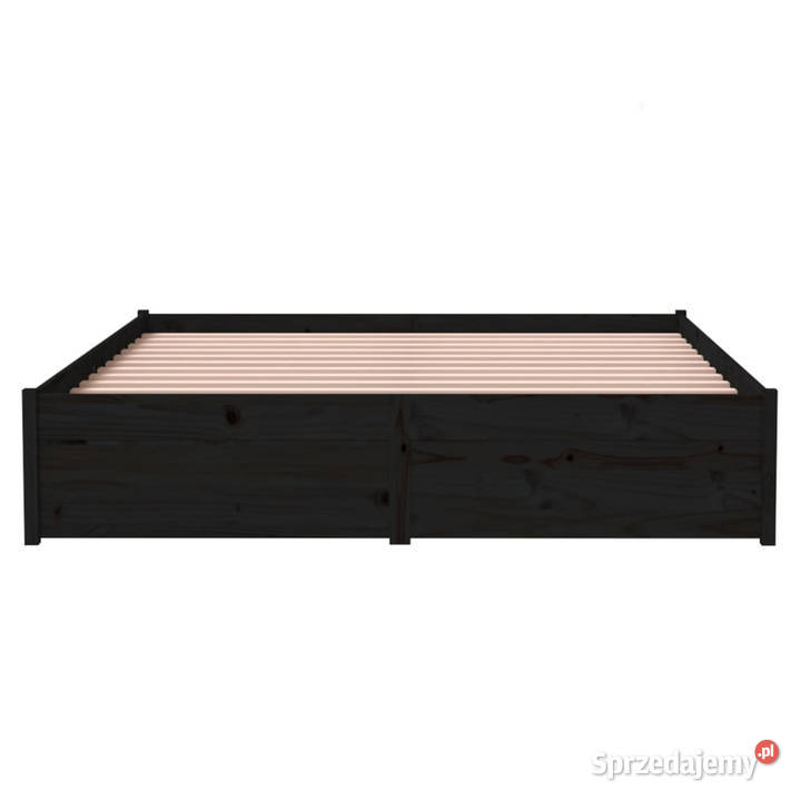 Rama łóżka czarna lite drewno 140 x 190 WM814933 mazowieckie Warszawa sprzedam